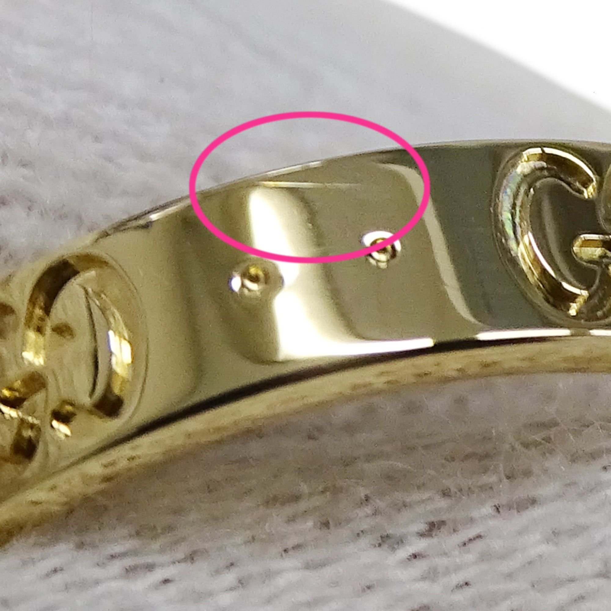 Gucci Gucci ring for women and men, brand name ring, 750YG Icon yellow gold, size #14 (approx. 1 inch), jewelry. Size ONE SIZE - 10 Thumbnail