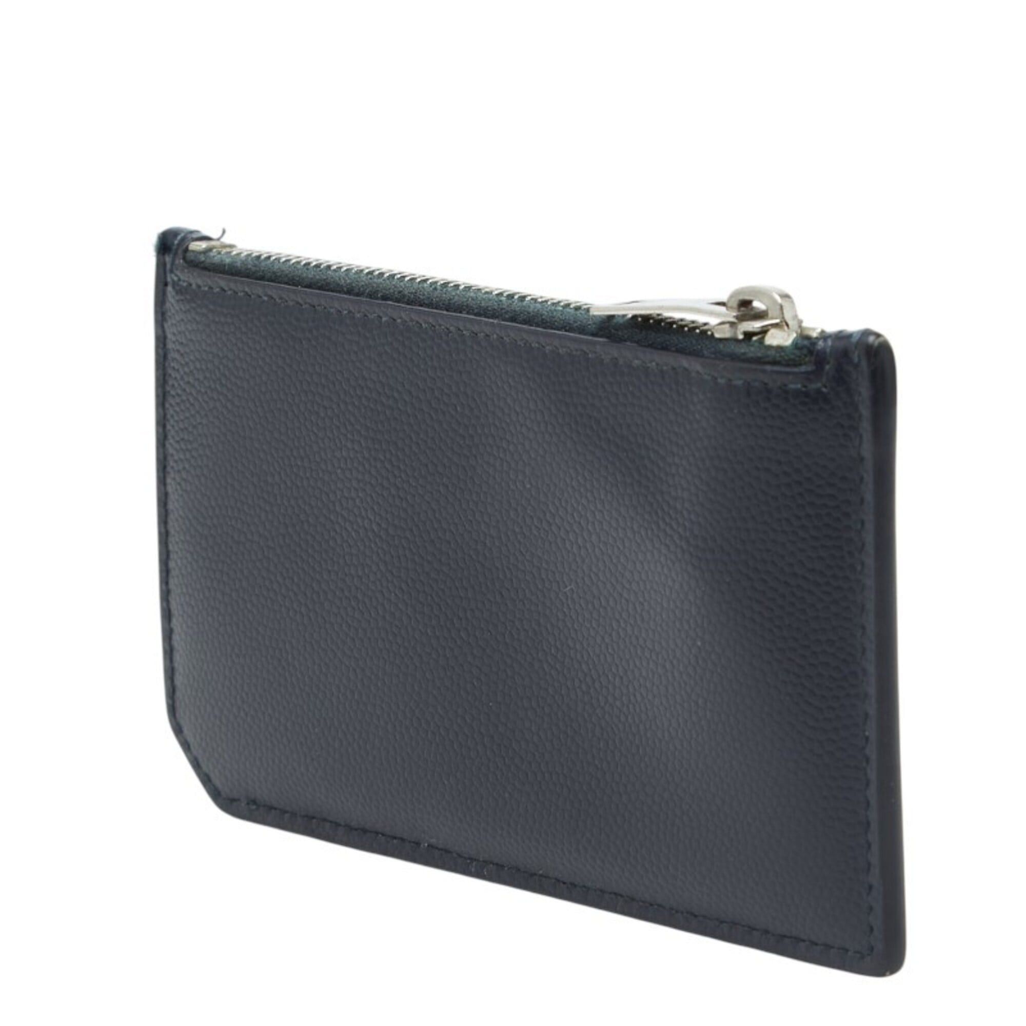 Saint Laurent Paris Saint Laurent business card holder/card case, wallet/coin fragment 458589, navy leather, women's. Size ONE SIZE - 2 Thumbnail