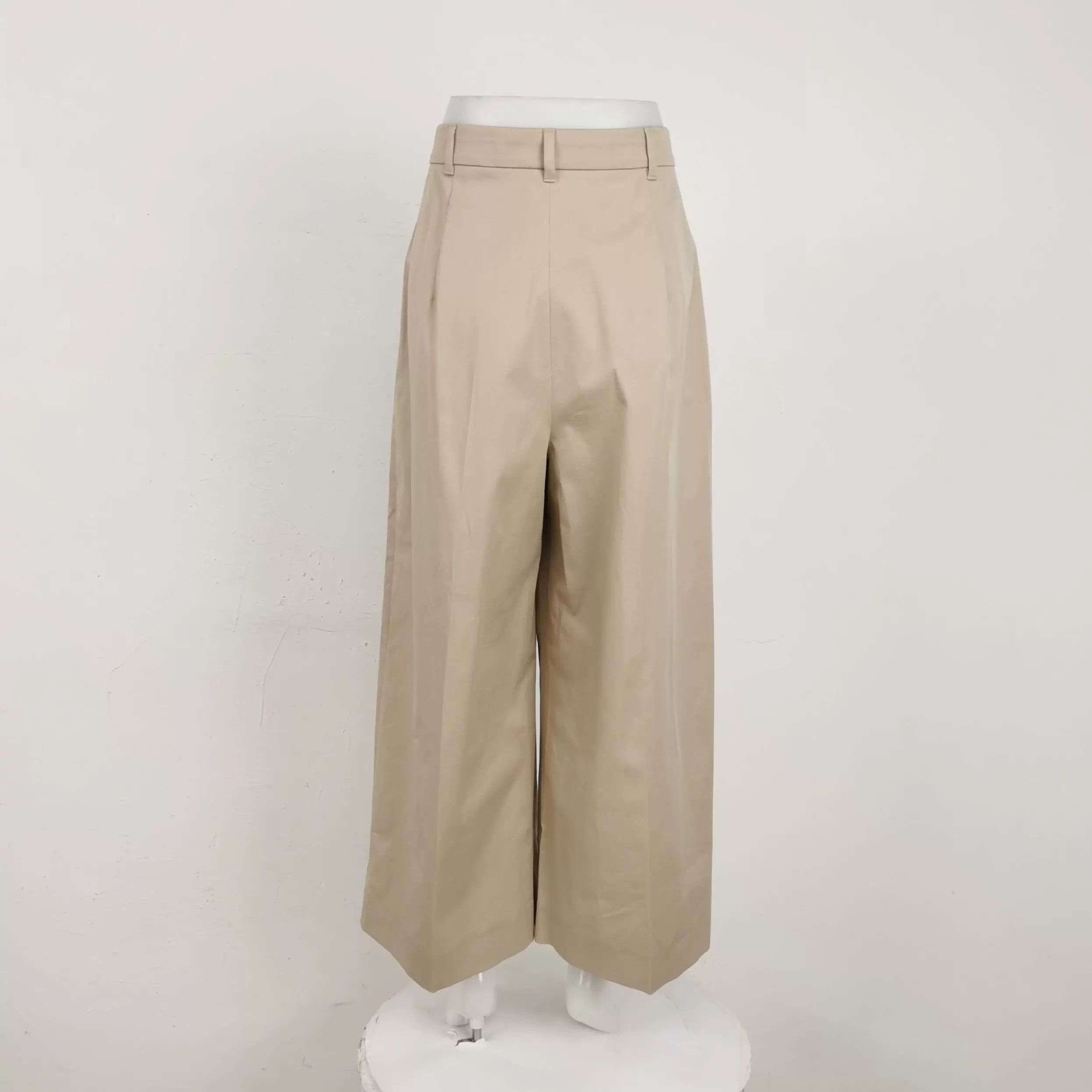 Max Mara Maxmara Studio Cotton Solid Trousers M Size 36" / US 14 / IT 50 - 2 Thumbnail