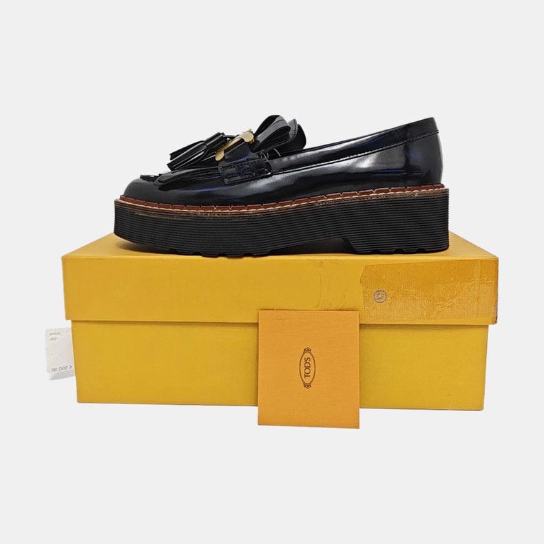 Tod's TOD'S Black Leather Sporty Casual Shoes Size US 8 / IT 38 - 5 Thumbnail