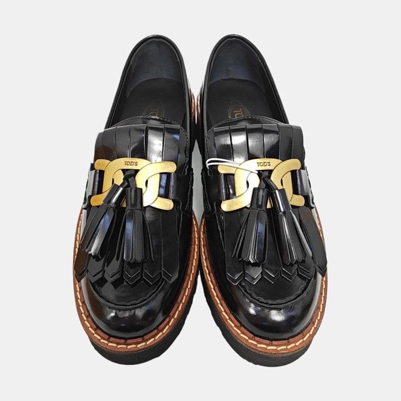Tod's TOD'S Black Leather Sporty Casual Shoes Size US 8 / IT 38 - 2 Thumbnail