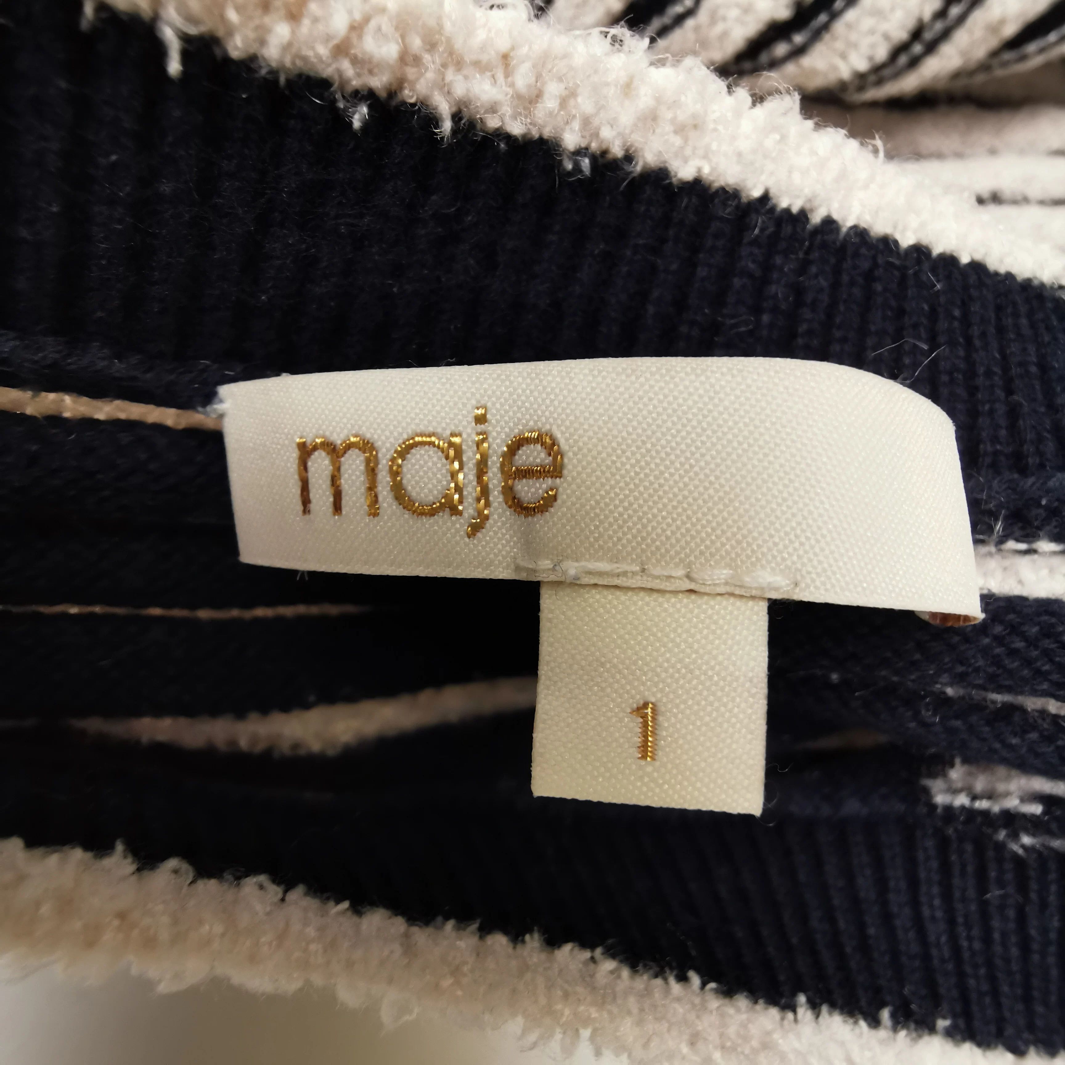 Maje Maje Cotton Color-Block Stripe Crewneck Knit Size S / US 4 / IT 40 - 4 Thumbnail
