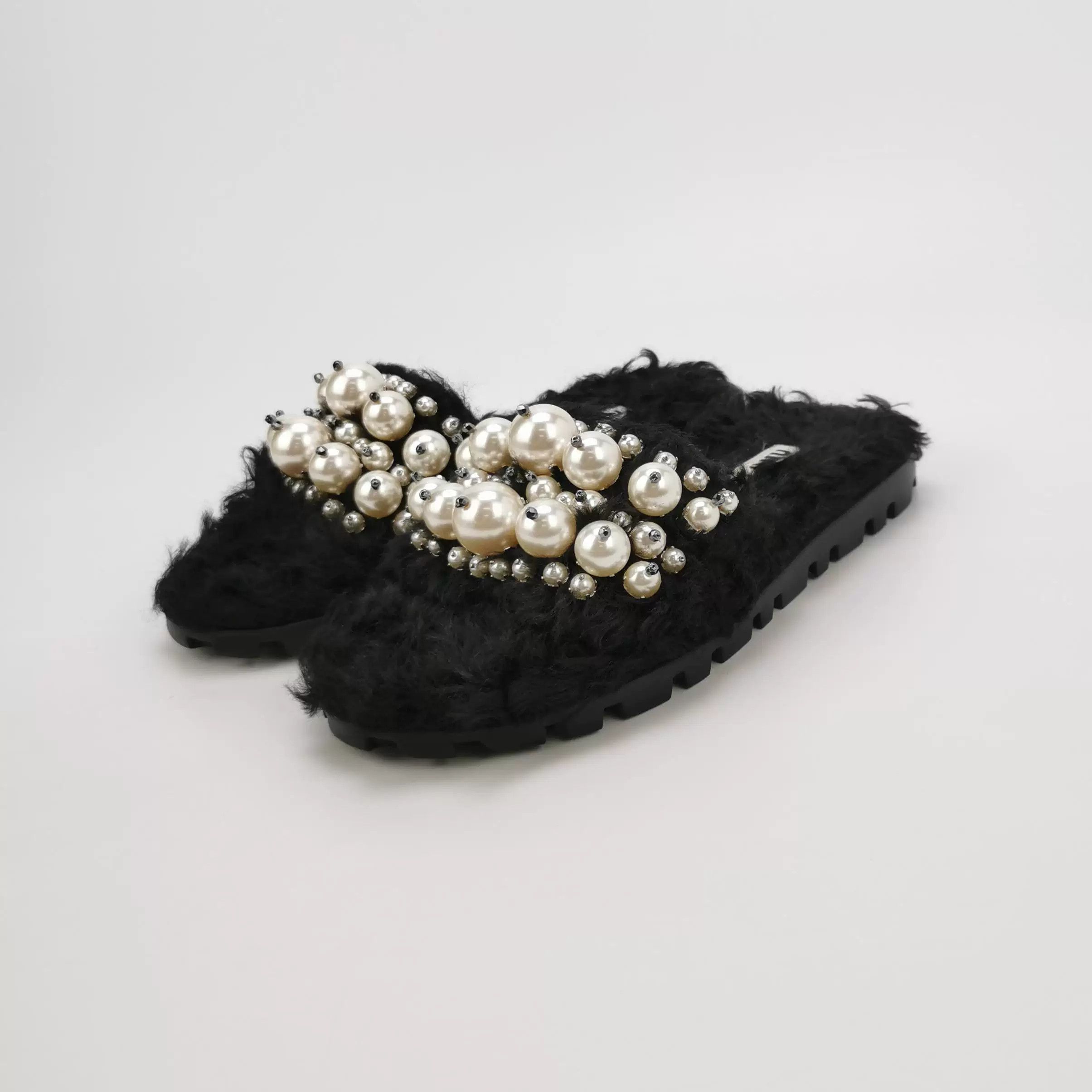 Miu Miu Miu Miu Pearl Decorated Slippers 37.5 Size US 6.5 / IT 36.5 - 2 Thumbnail