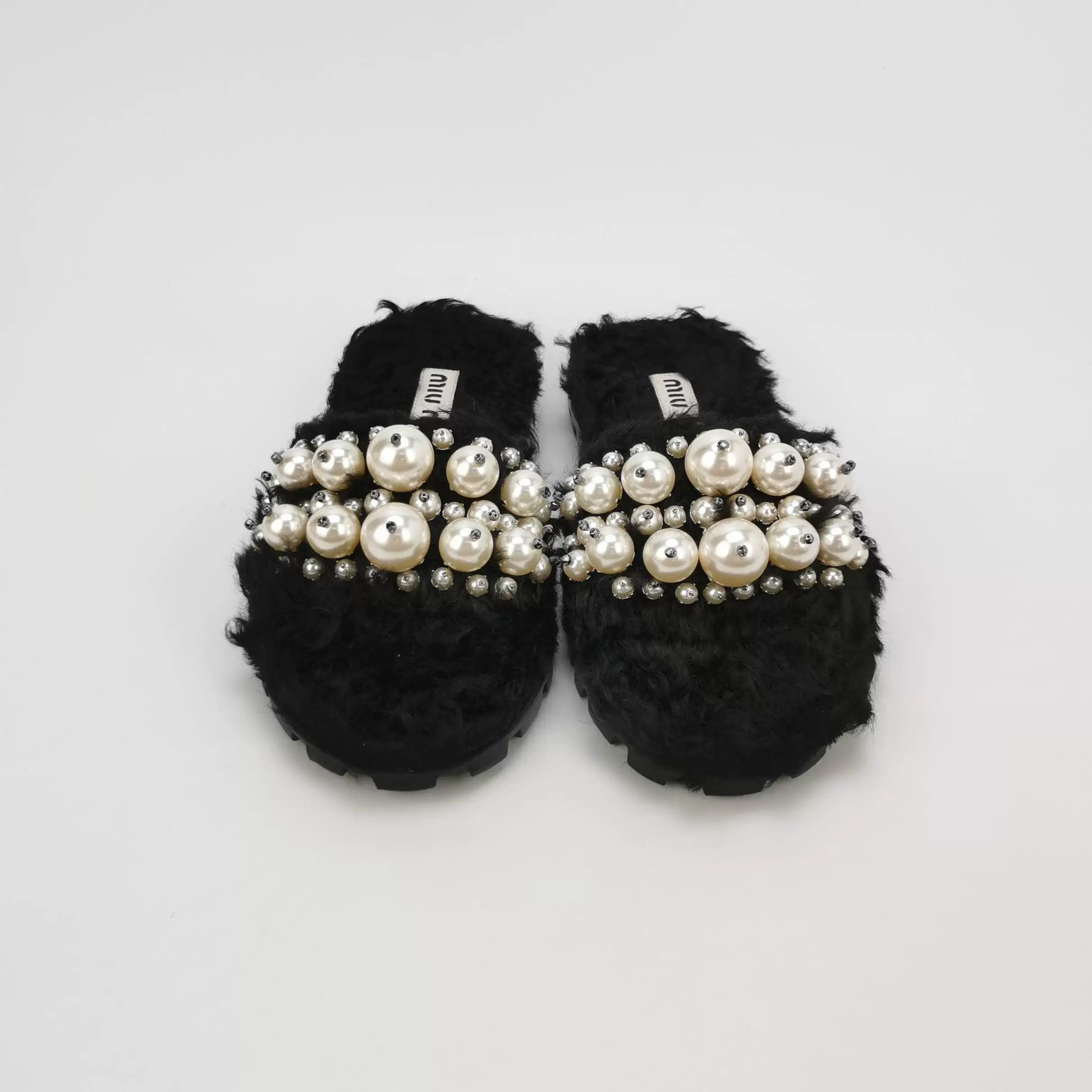 Miu Miu Miu Miu Pearl Decorated Slippers 37.5 Size US 6.5 / IT 36.5 - 3 Thumbnail