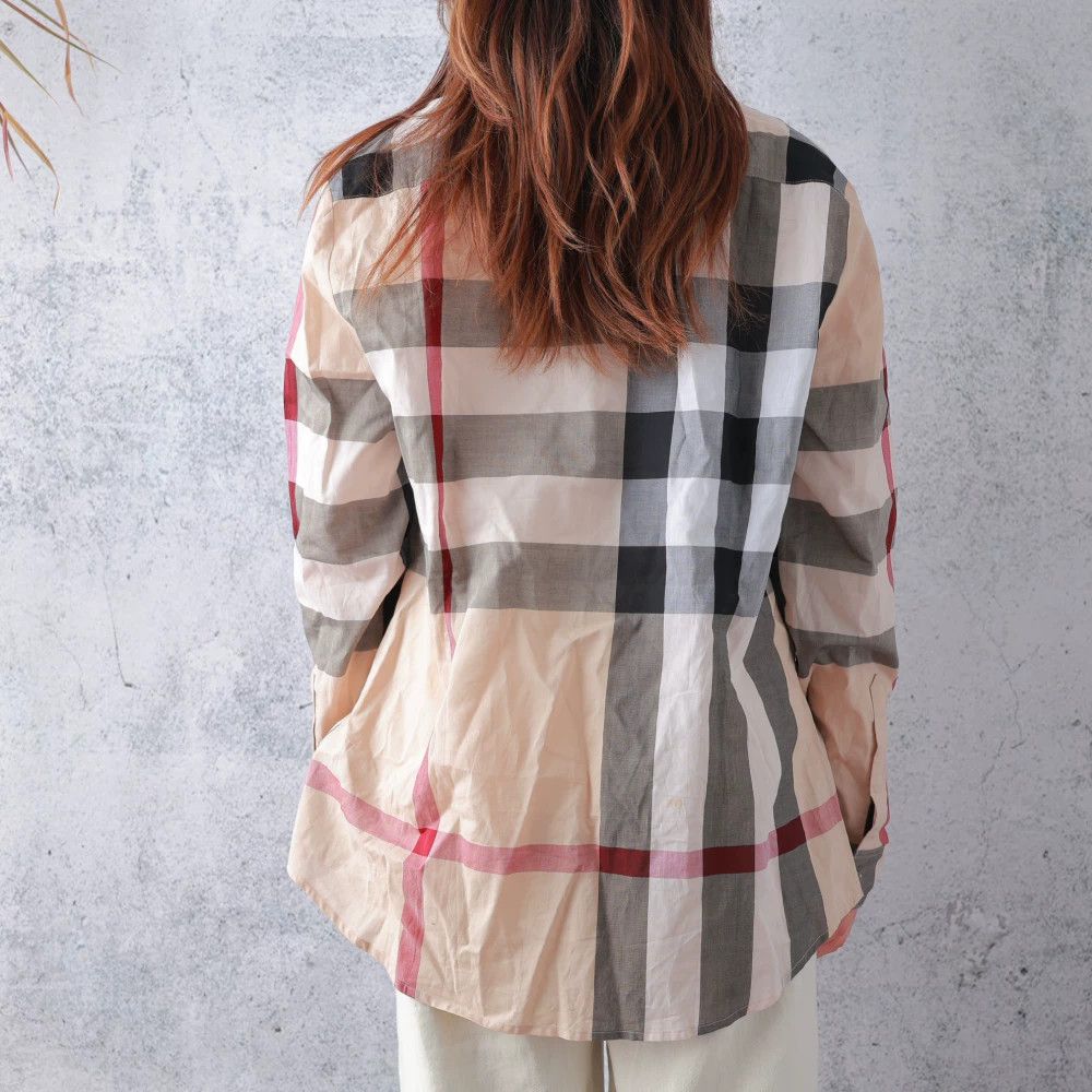 Burberry Burberry Khaki Cotton Classic Plaid Shirt Size M / US 6-8 / IT 42-44 - 5 Thumbnail