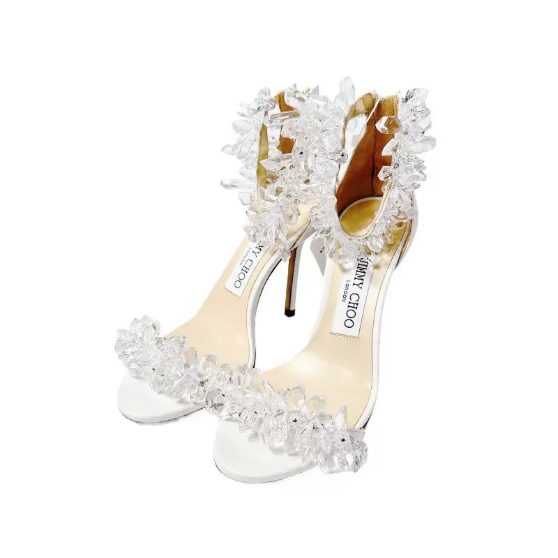 Jimmy Choo JIMMY CHOO Women's White High Heels Size US 4 / IT 34 - 2 Thumbnail