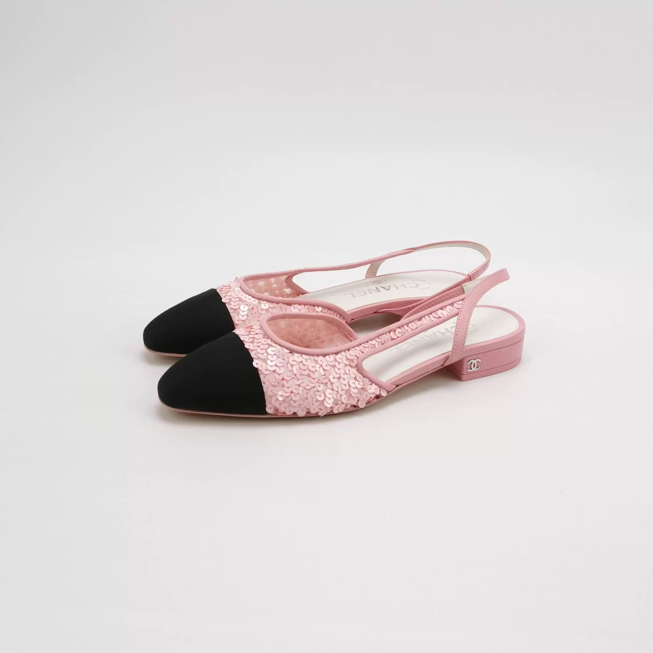 Chanel Chanel Lambskin Nylon Sequin Low Heel Shoes Size US 5 / IT 35 - 2 Thumbnail