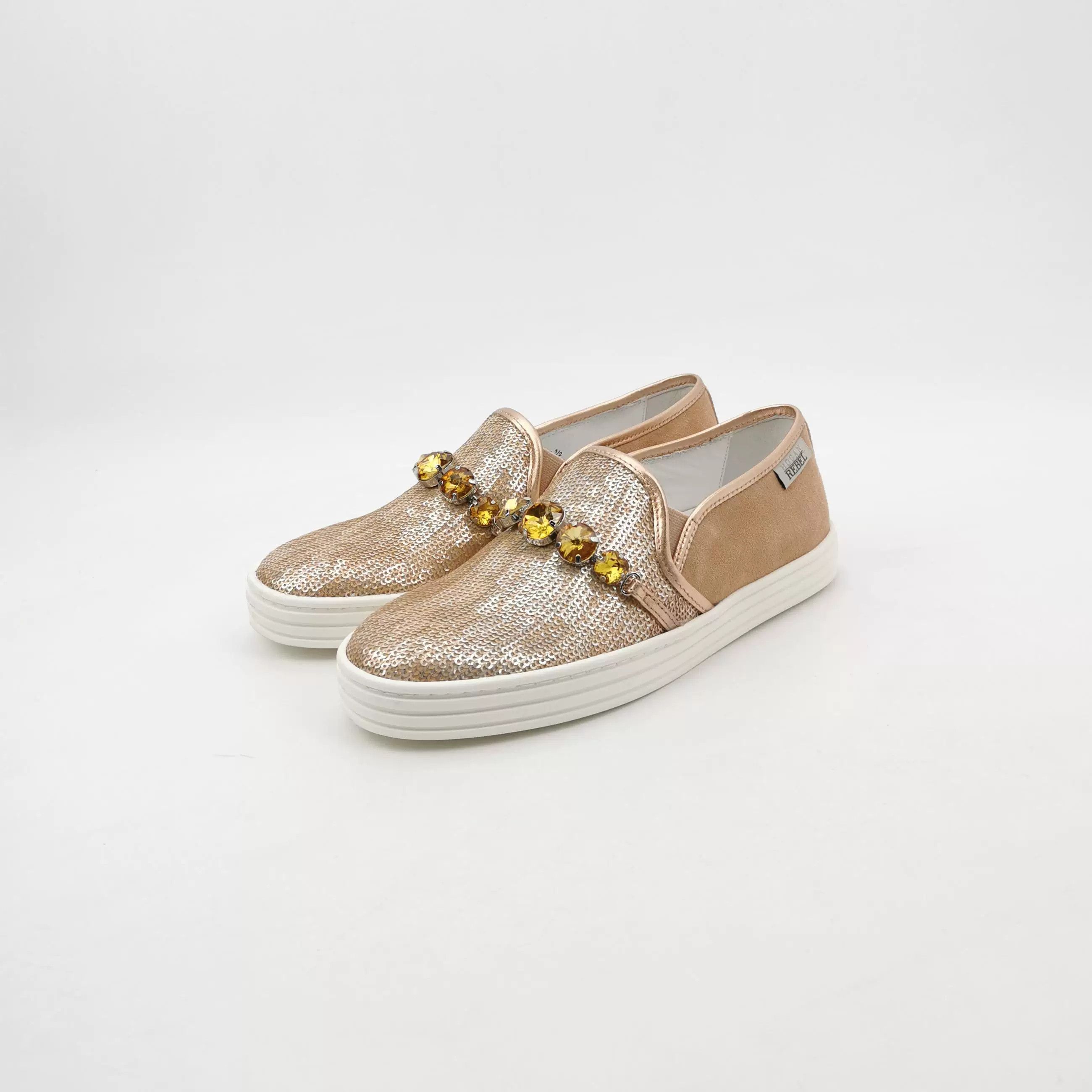 Hogan Hogan Suede Rhinestone Sequin Casual Shoes Size US 4.5 / IT 34.5 - 2 Thumbnail