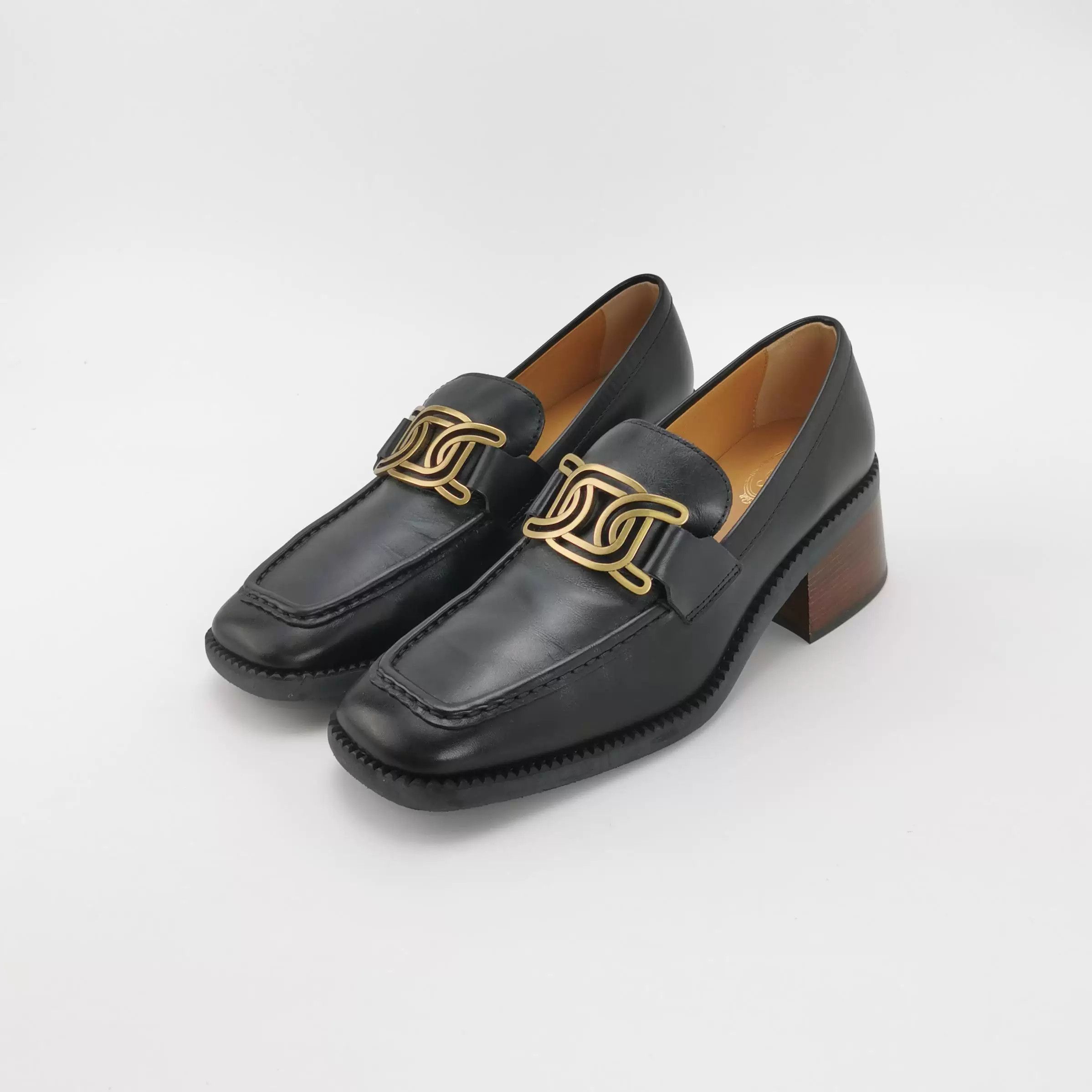 Tod's Tod's Leather Metal Buckle Low-Heel Shoes Size US 7.5 / IT 37.5 - 2 Thumbnail