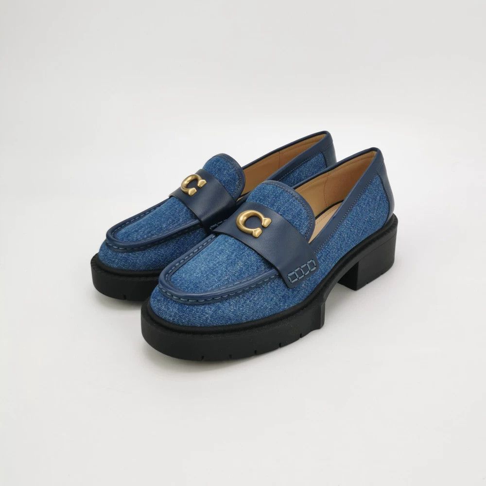 Coach Coach Leah Leather Canvas C-Buckle Platform Heels Size US 4.5 / IT 34.5 - 2 Thumbnail