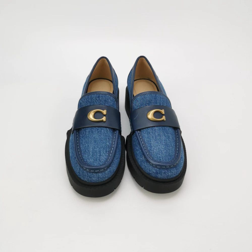 Coach Coach Leah Leather Canvas C-Buckle Platform Heels Size US 4.5 / IT 34.5 - 3 Thumbnail