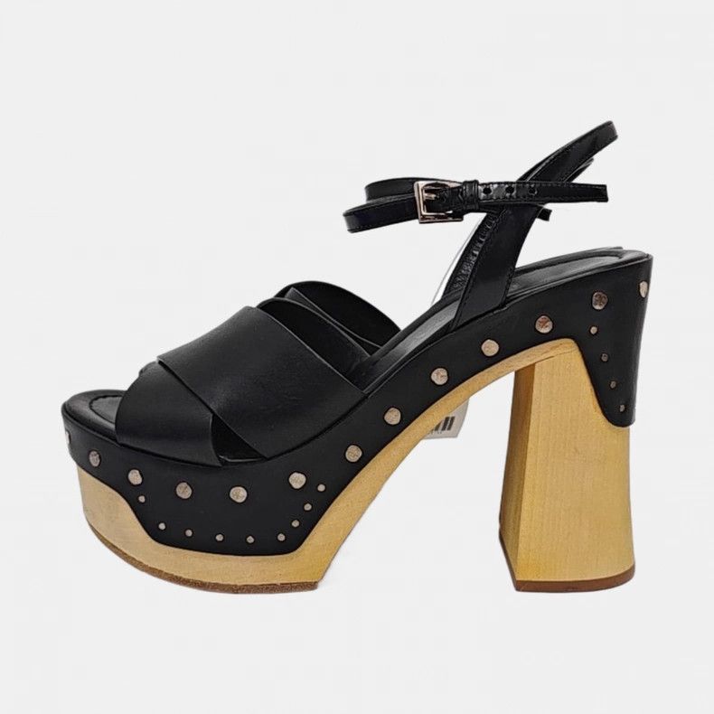 Prada PRADA Black Leather High-Heel Sandals Size US 6 / IT 36 - 5 Thumbnail
