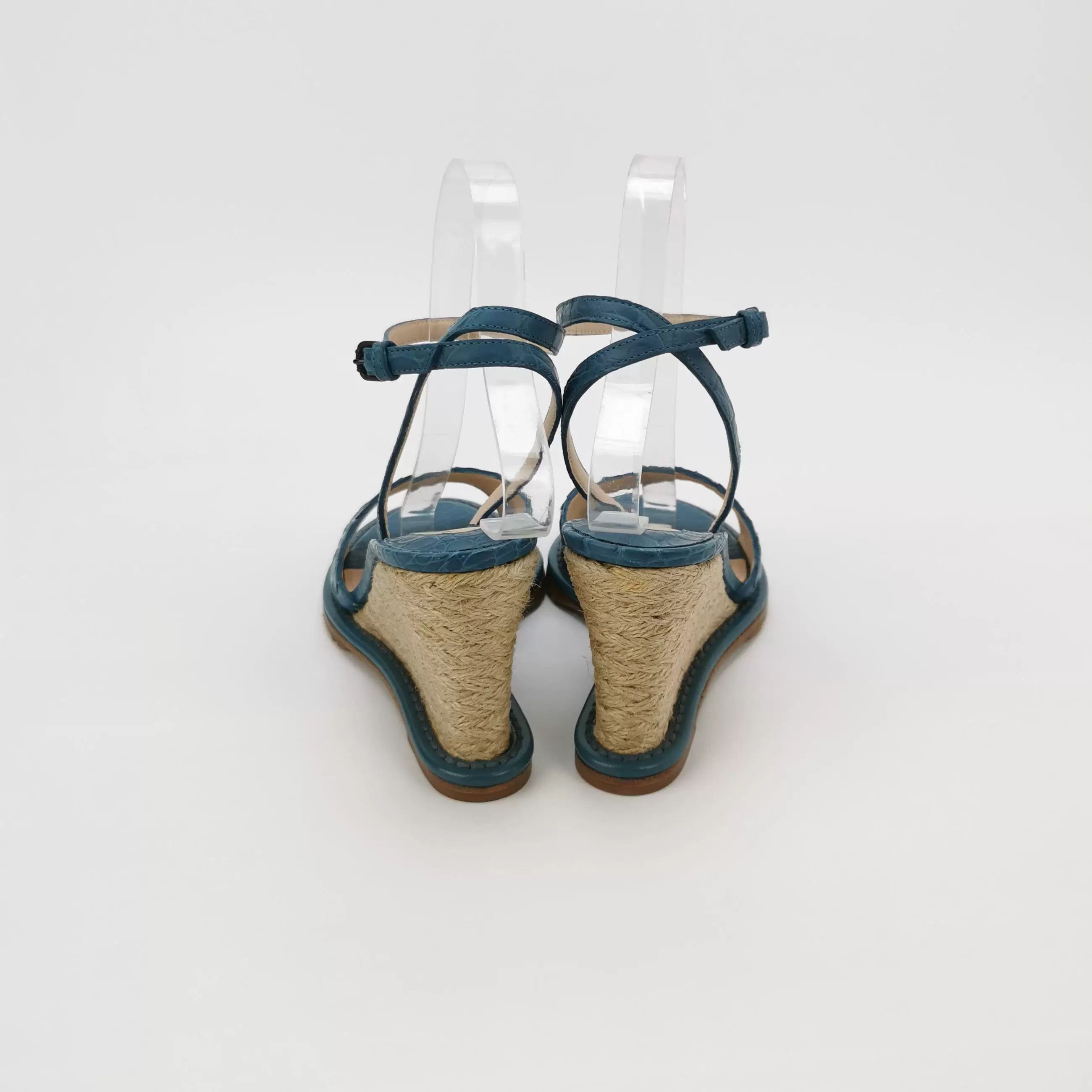 Bottega Veneta Bottega Veneta Crocodile Woven Wedge Sandals 37 Size US 6 / IT 36 - 4 Thumbnail