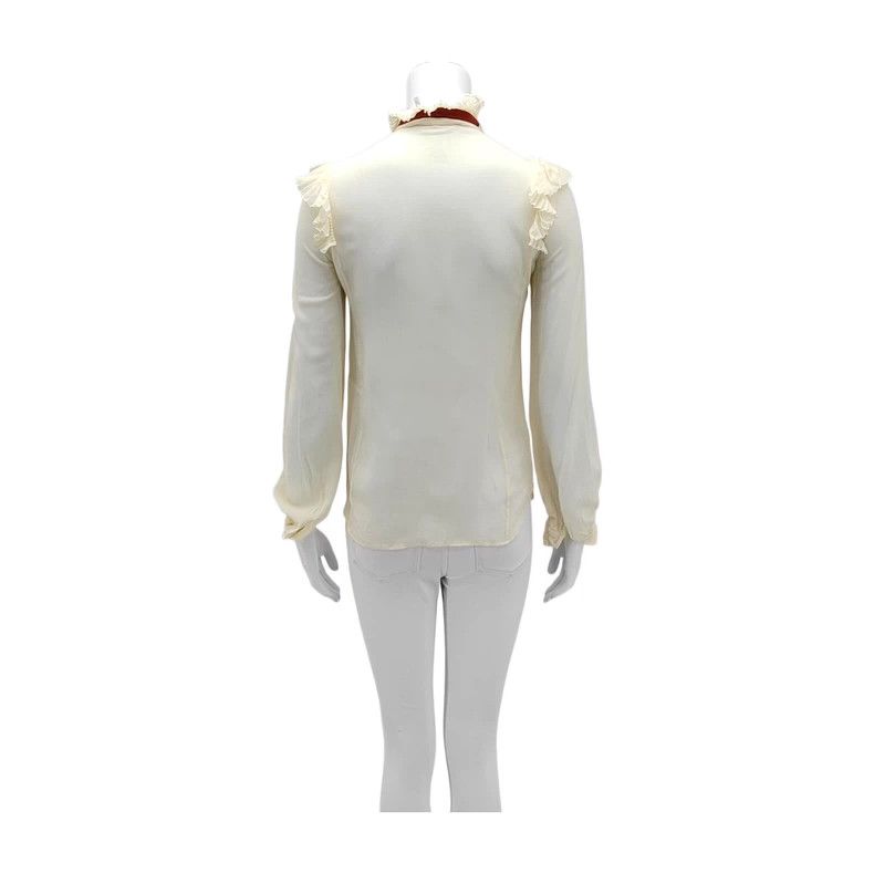 Chloe Chloé Beige Silk Long-Sleeve Shirt XS Size XXS / US 00 / IT 34 - 2 Thumbnail