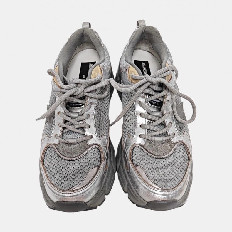 Golden Goose Golden Goose Silver Leather Fabric Sneakers Size US 7 / IT 37 - 2 Thumbnail