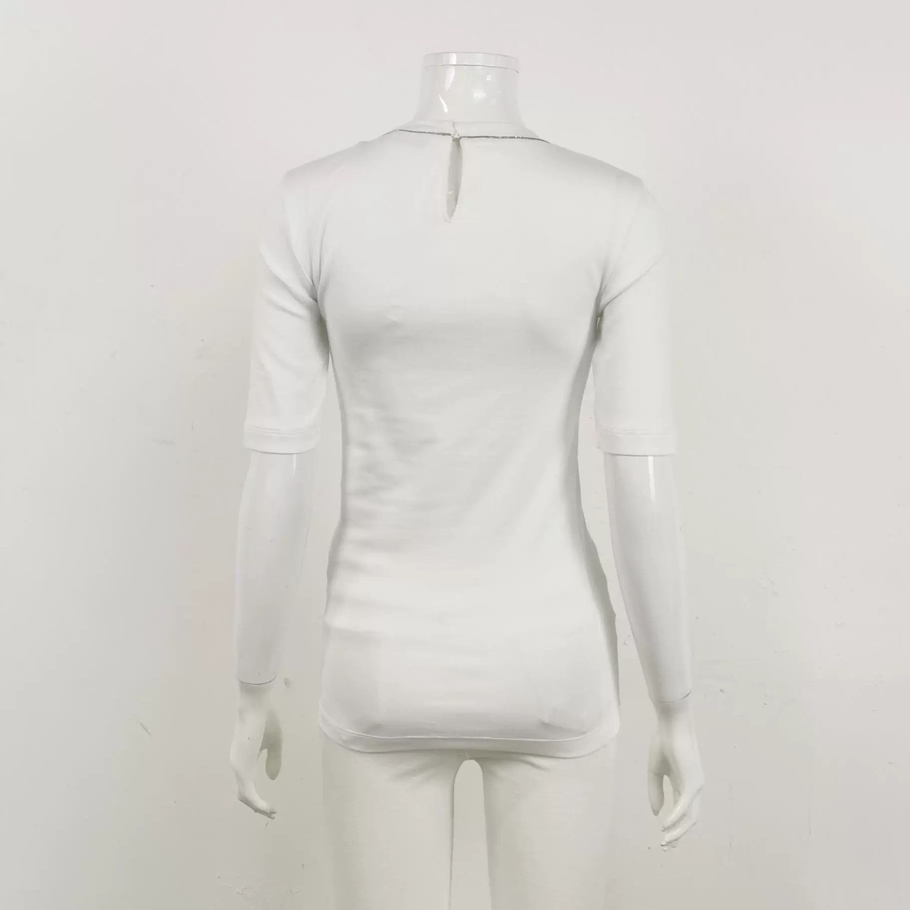 Brunello Cucinelli Brunello Cucinelli Cotton Contrast Round Neck T-Shirt S Size S / US 4 / IT 40 - 2 Thumbnail