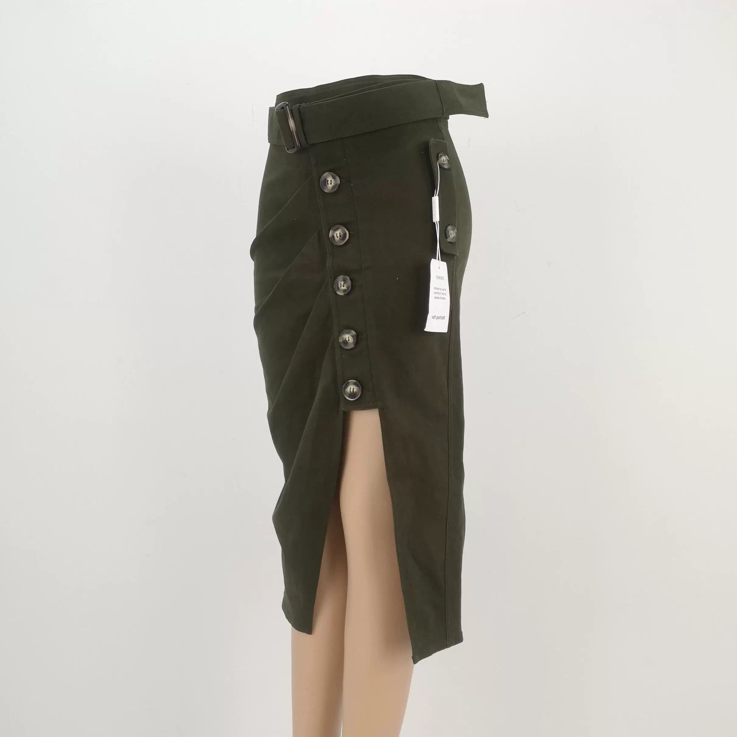 Self-Portrait SELF-PORTRAIT Cotton Button A-Line Skirt Size 25" / US 0 / IT 36 - 2 Thumbnail