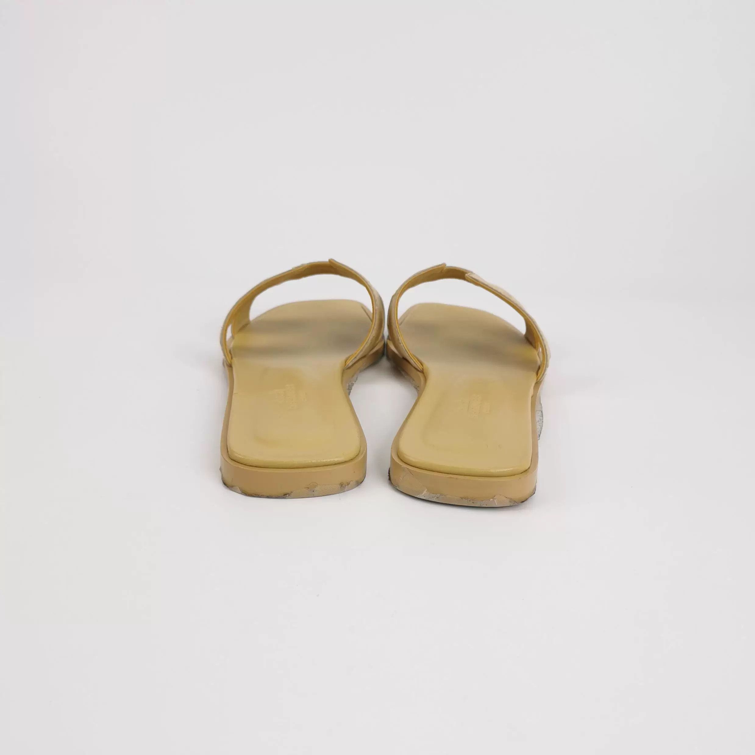 Hermes Hermes Oran Ostrich Leather H Slippers 38 Size US 7 / IT 37 - 4 Thumbnail