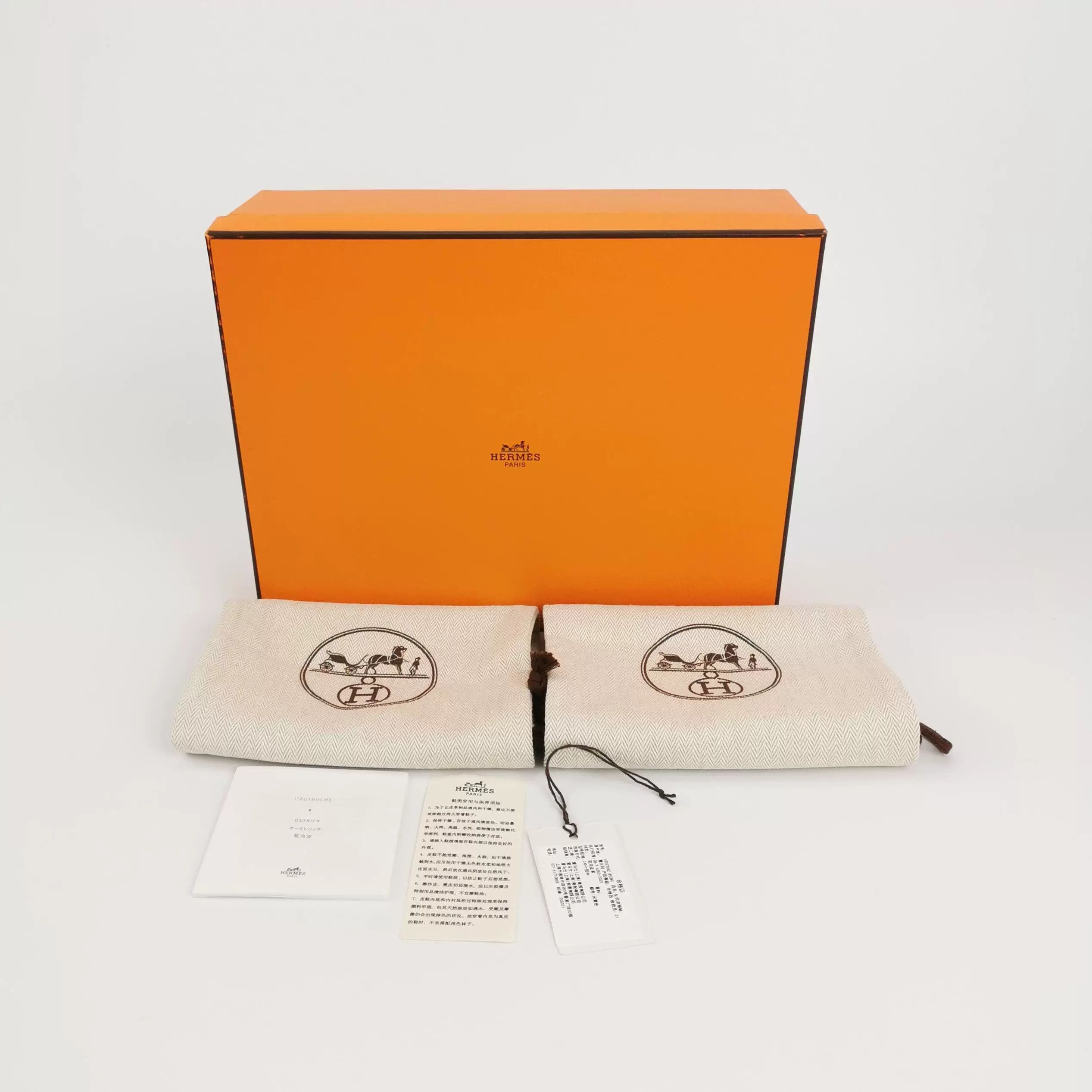 Hermes Hermes Oran Ostrich Leather H Slippers 38 Size US 7 / IT 37 - 6 Thumbnail