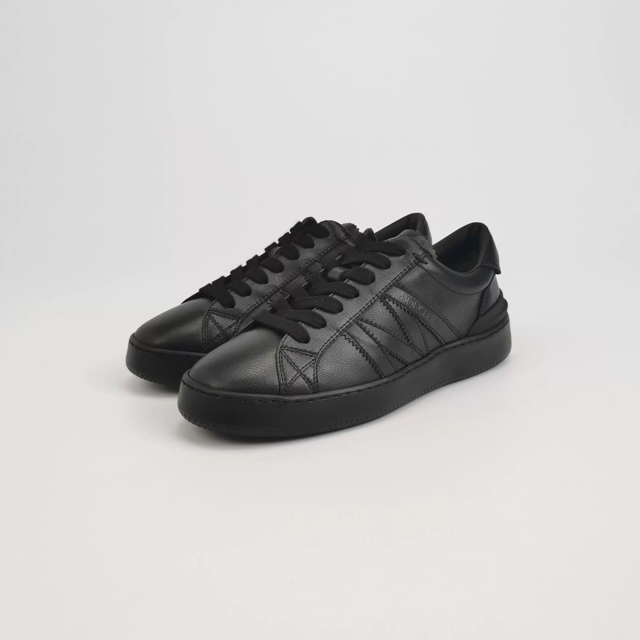 Moncler Moncler Monaco Leather Logo Round-Toe Sneakers Size US 5 / IT 35 - 2 Thumbnail