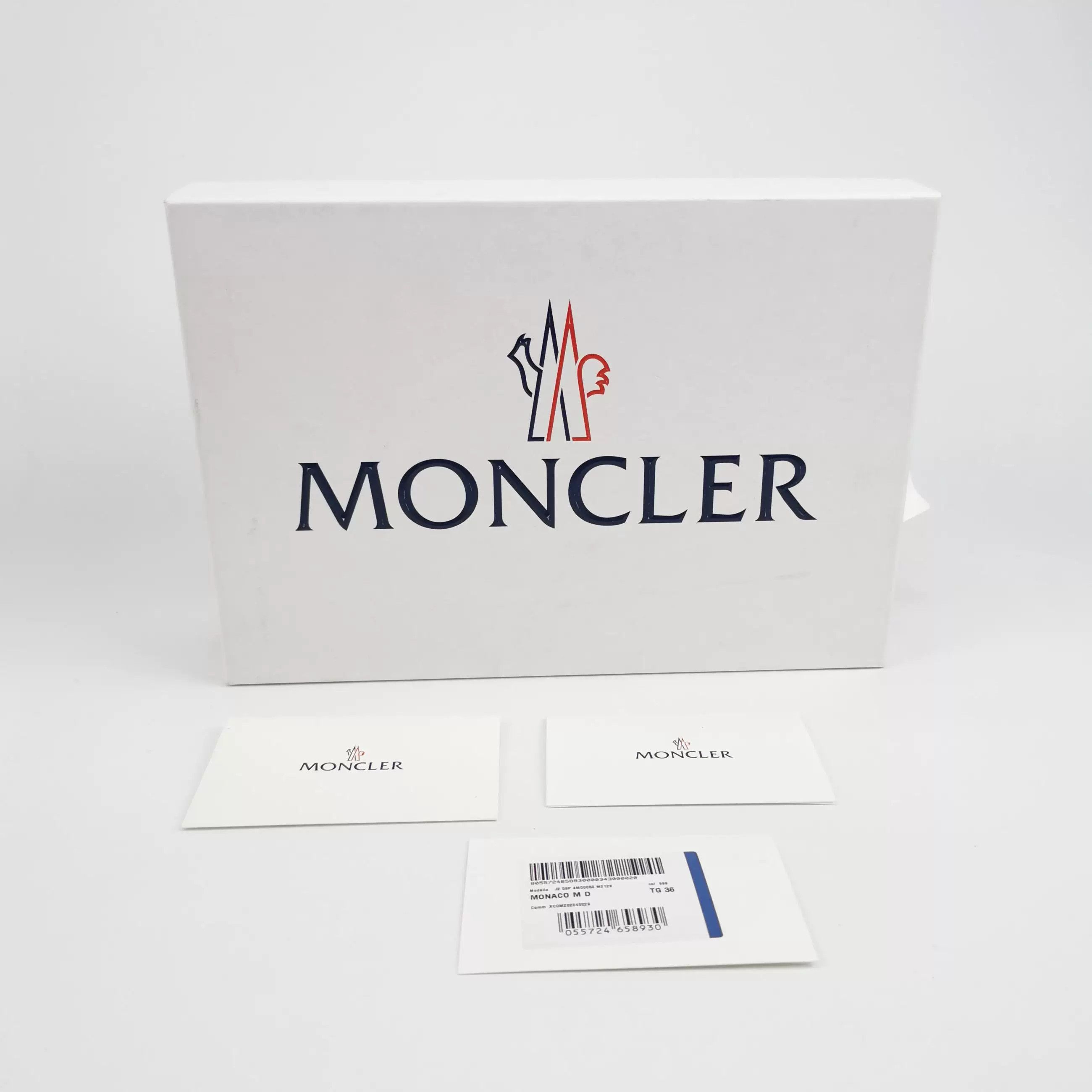 Moncler Moncler Monaco Leather Logo Round-Toe Sneakers Size US 5 / IT 35 - 6 Thumbnail
