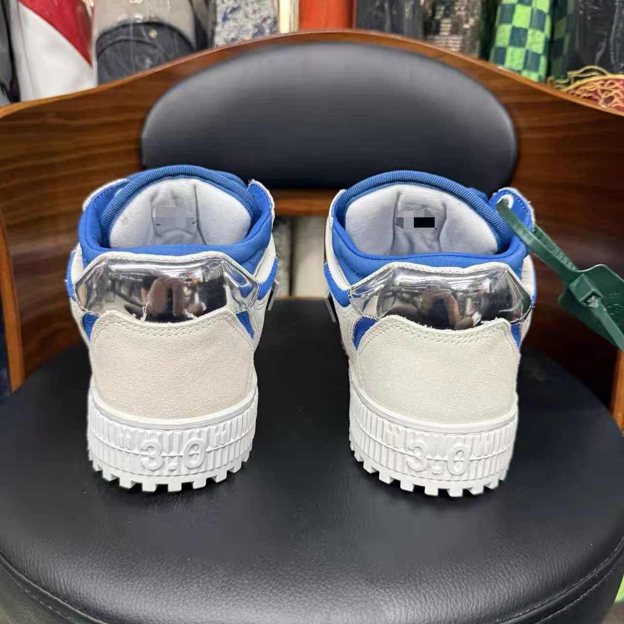 Off-White Blue High-Top Sneakers with Silver Accents Size US 8 / EU 41 - 3 Thumbnail