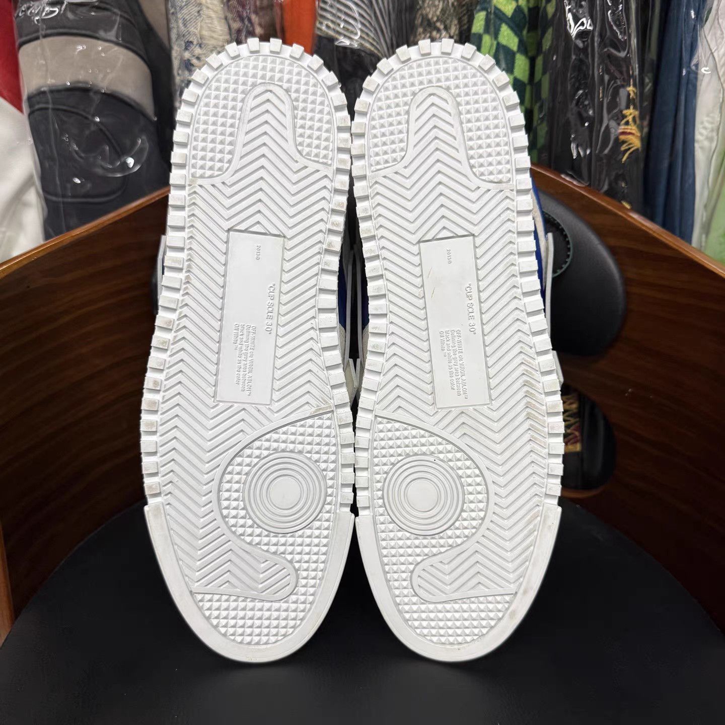 Off-White Blue High-Top Sneakers with Silver Accents Size US 8 / EU 41 - 8 Thumbnail