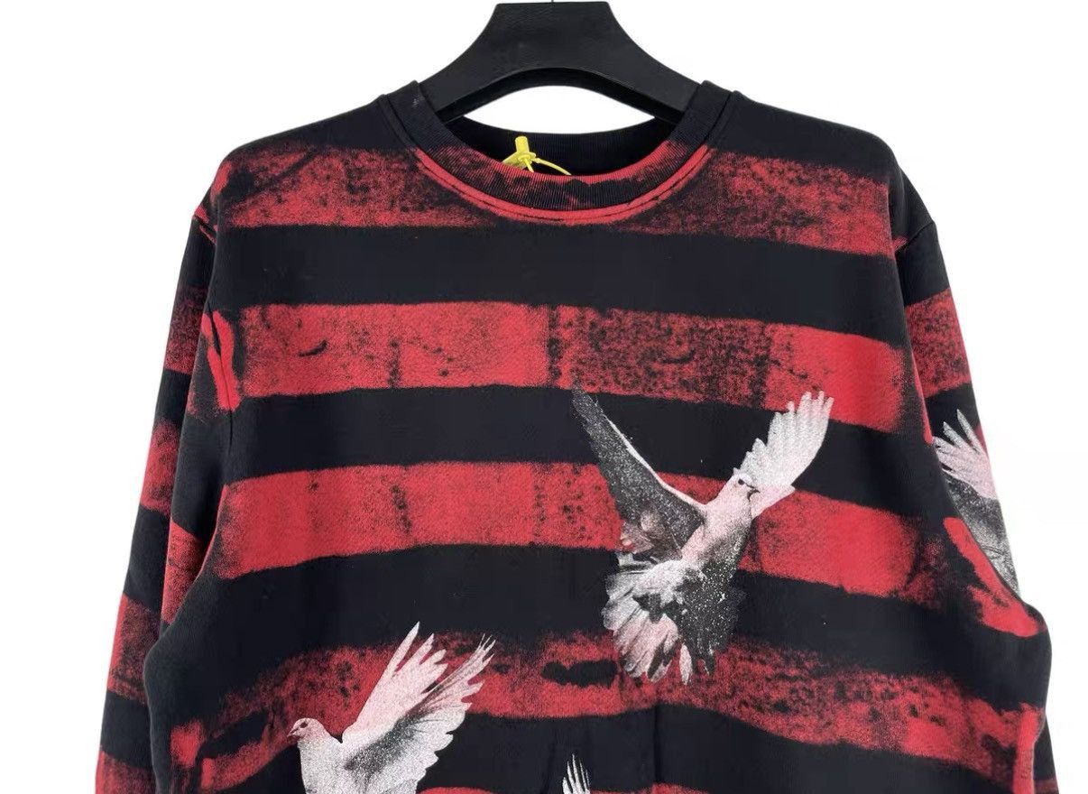 Amiri Red Striped Dove Print Sweatshirt Size US M / EU 48-50 / 2 - 3 Thumbnail