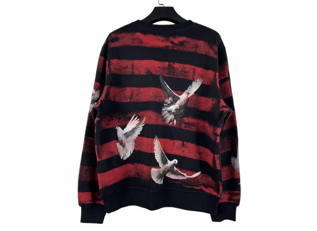 Amiri Red Striped Dove Print Sweatshirt Size US M / EU 48-50 / 2 - 2 Thumbnail