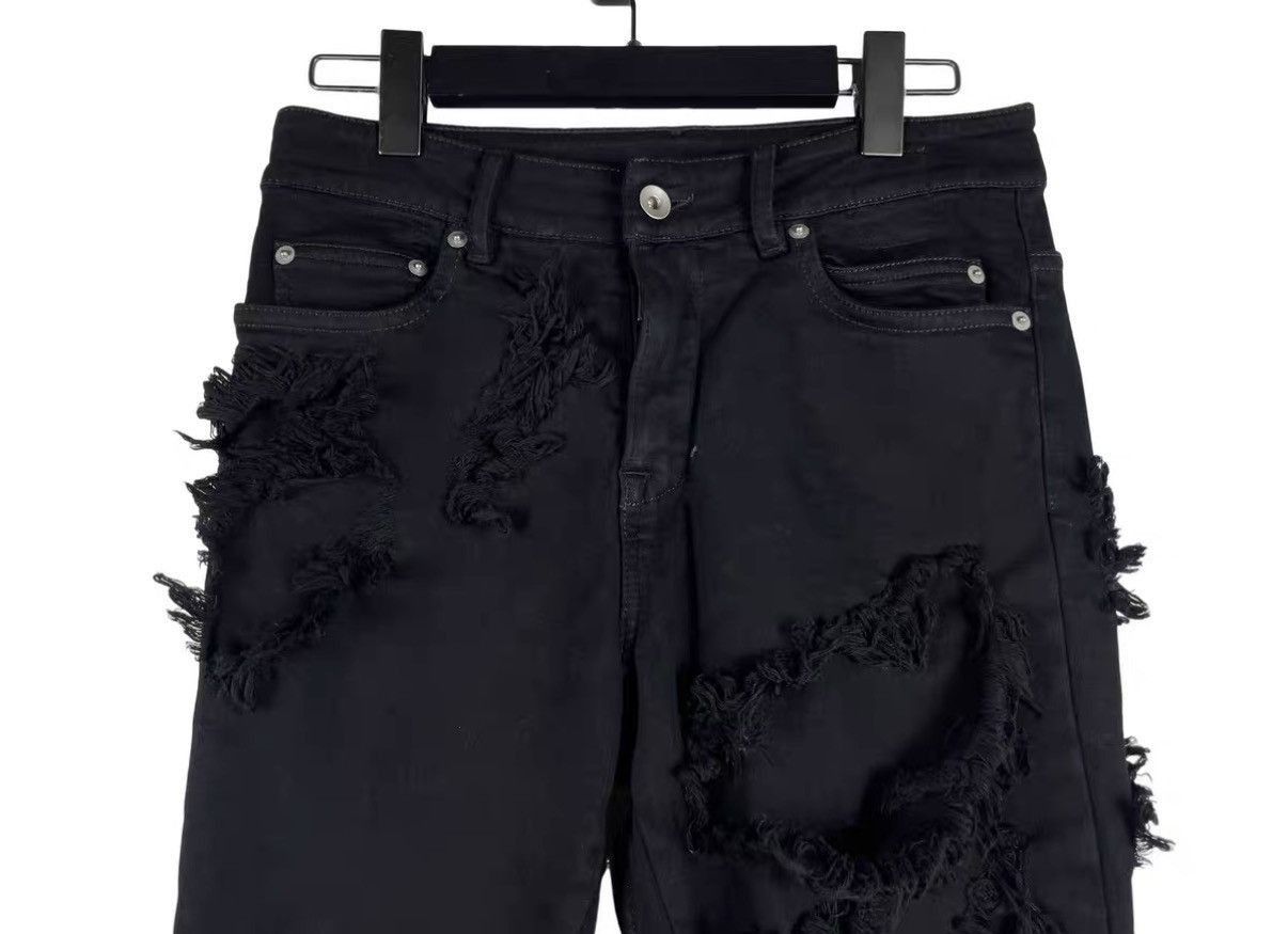 Rick Owens Black Distressed Denim Jeans Size 26 Size US 26 / EU 42 - 3 Thumbnail