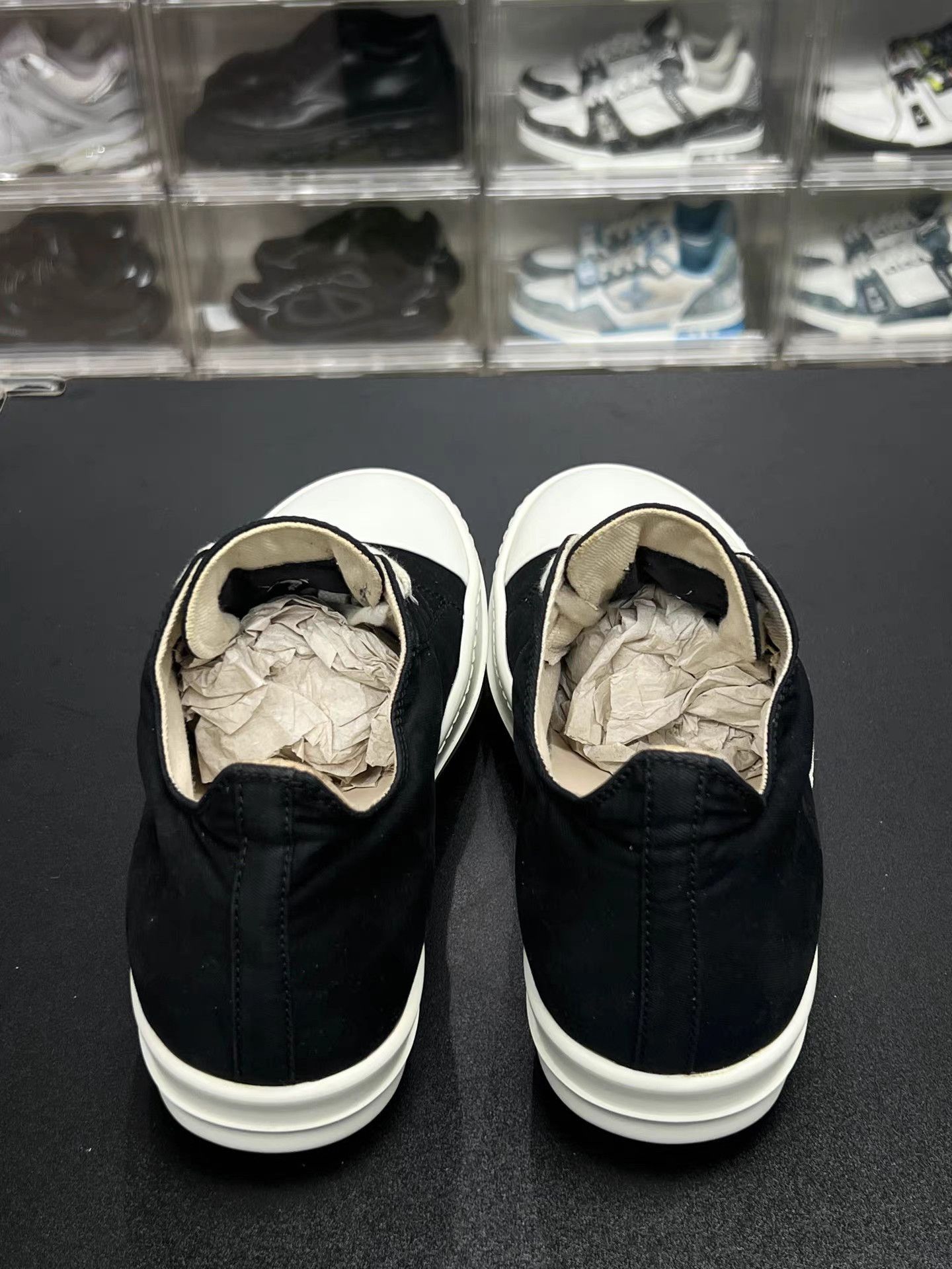 Rick Owens Black Canvas Lace-Up Sneakers Size 6 Size US 6 / EU 39 - 7 Thumbnail