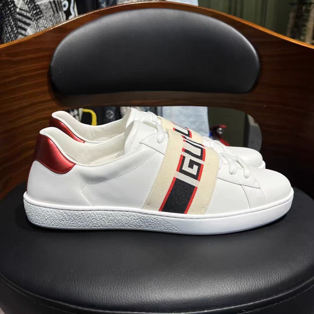 Gucci White Low-Top Sneakers with Stripe Accent Size US 9.5 / EU 42-43 - 6 Thumbnail