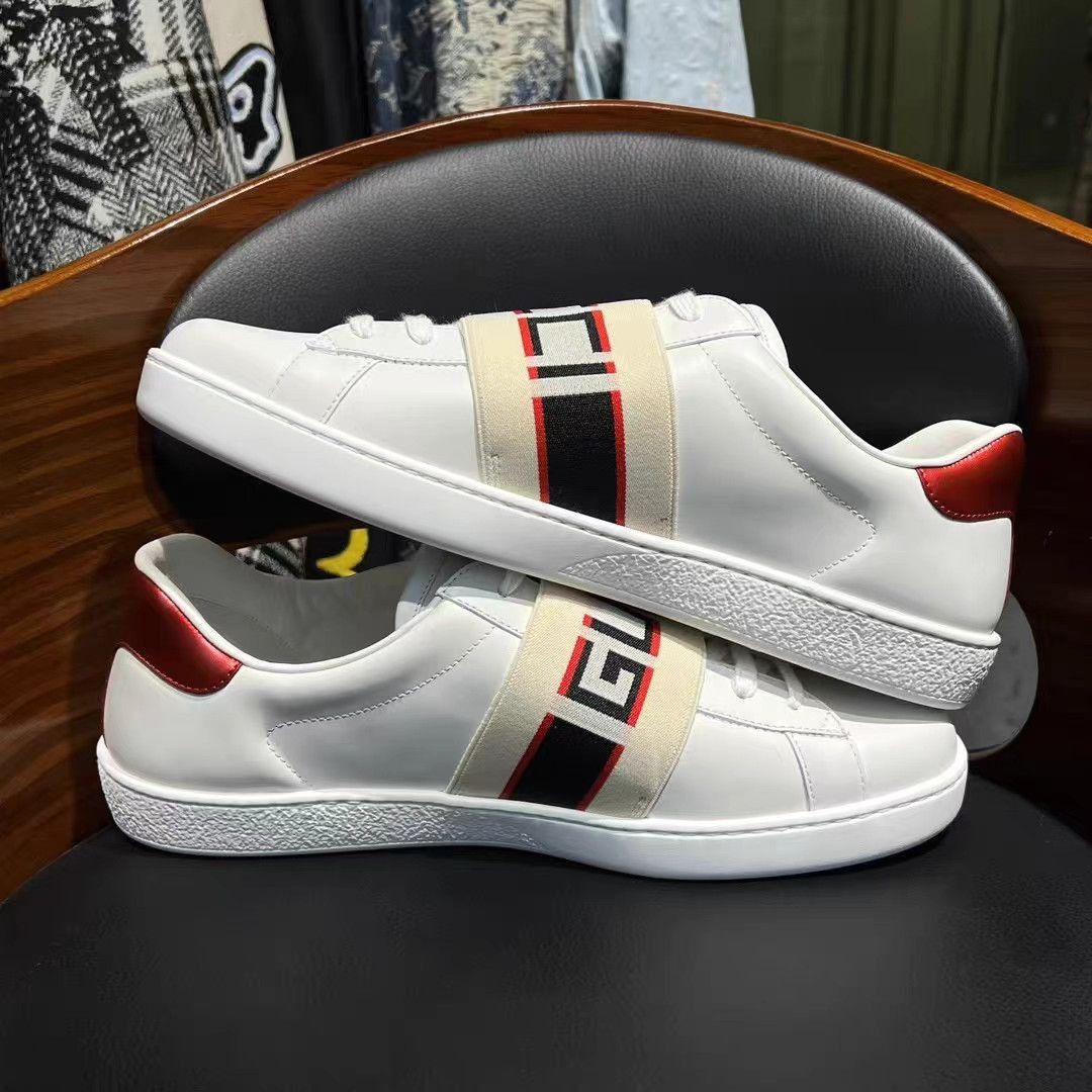 Gucci White Low-Top Sneakers with Stripe Accent Size US 9.5 / EU 42-43 - 7 Thumbnail