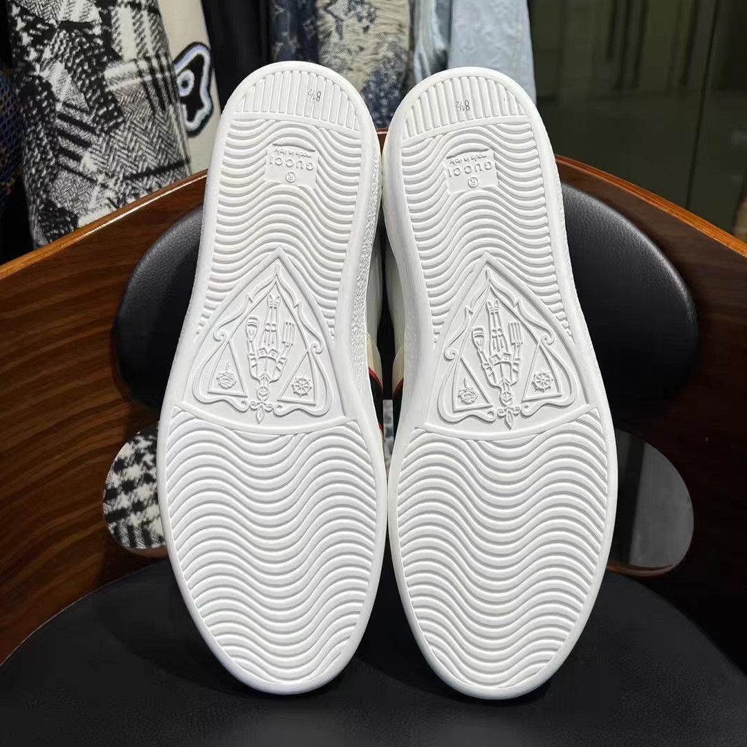 Gucci White Low-Top Sneakers with Stripe Accent Size US 9.5 / EU 42-43 - 8 Thumbnail