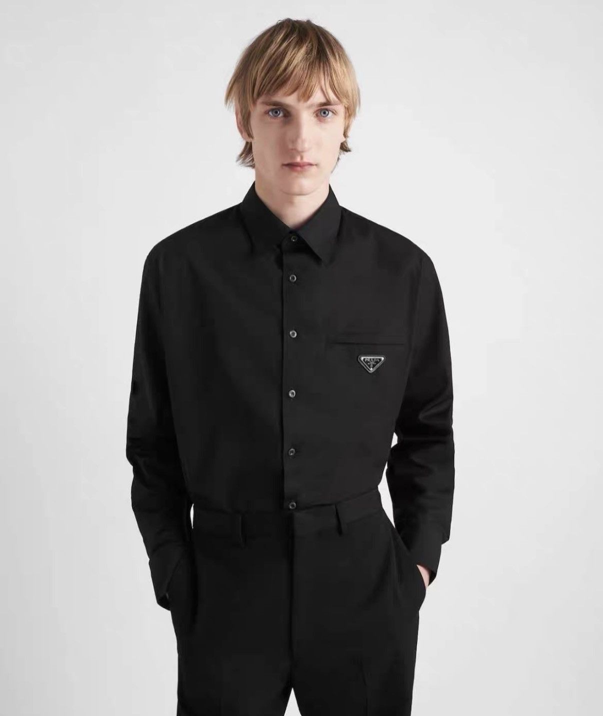 Prada Black Long Sleeve Button-Up Shirt XL Size US XL / EU 56 / 4 - 6 Thumbnail
