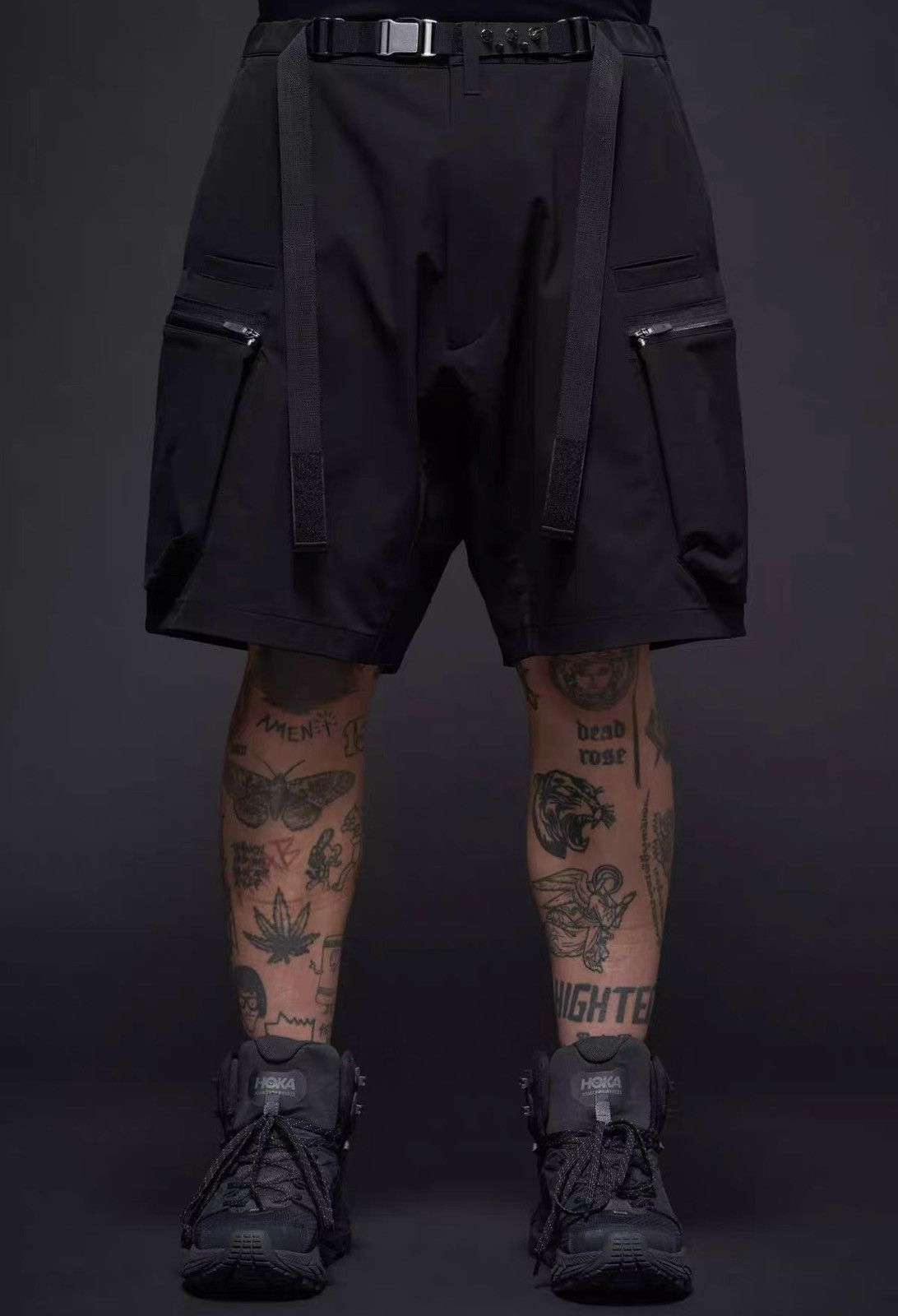 Acronym Black Utility Cargo Shorts with Zip Pockets Size US 32 / EU 48 - 6 Thumbnail