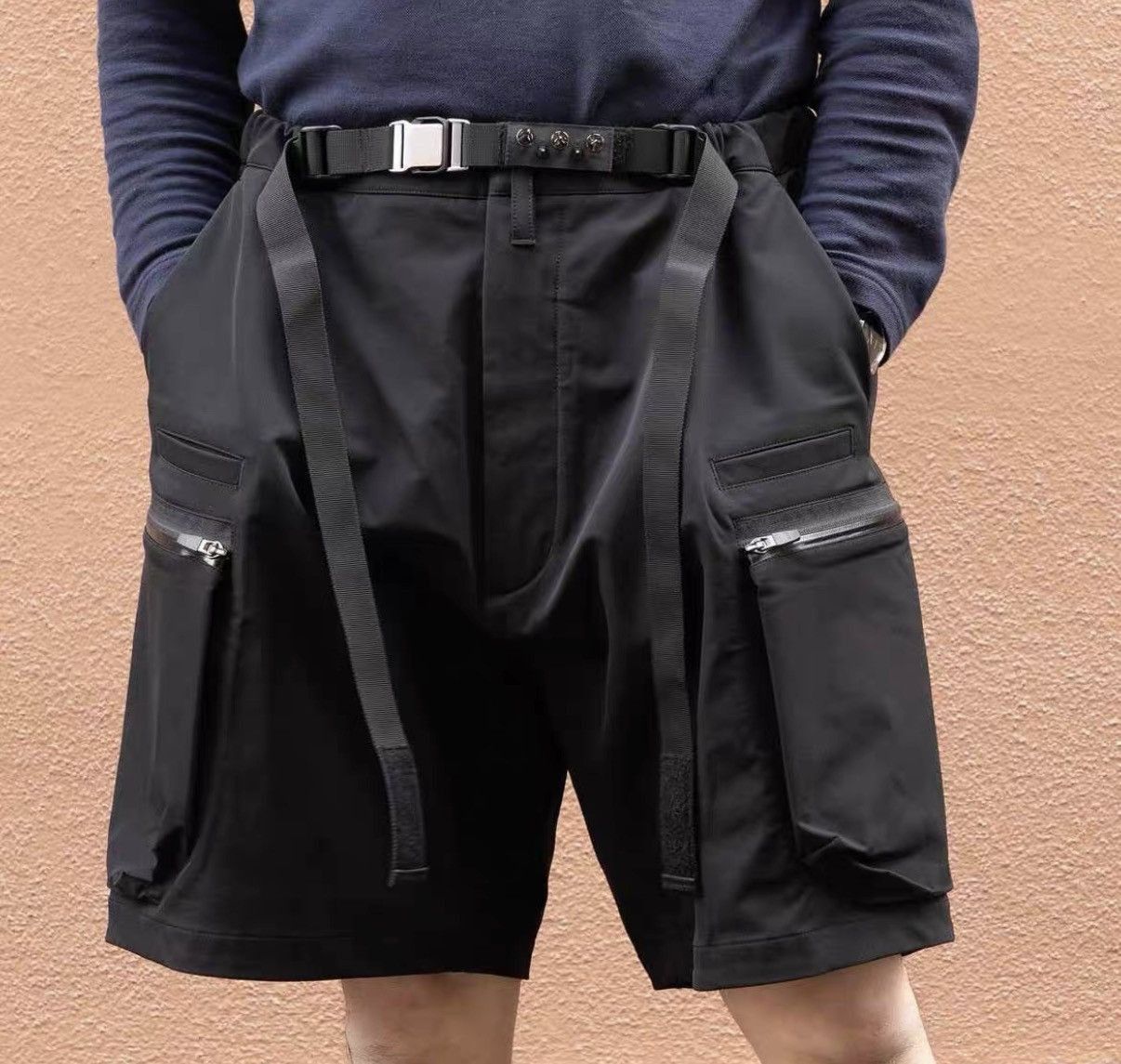 Acronym Black Utility Cargo Shorts with Zip Pockets Size US 32 / EU 48 - 7 Thumbnail