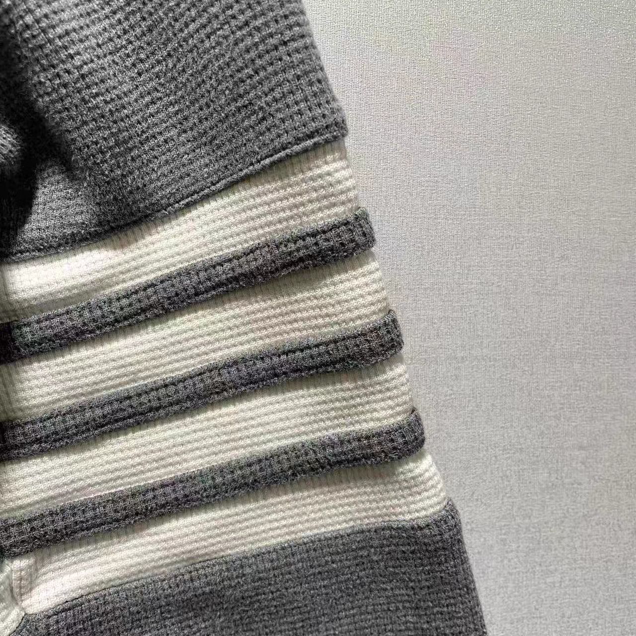 Thom Browne Gray Zip-Up Hoodie with Striped Sleeves Size US M / EU 48-50 / 2 - 5 Thumbnail