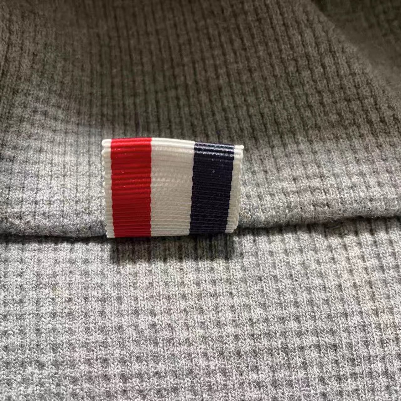 Thom Browne Gray Zip-Up Hoodie with Striped Sleeves Size US M / EU 48-50 / 2 - 4 Thumbnail