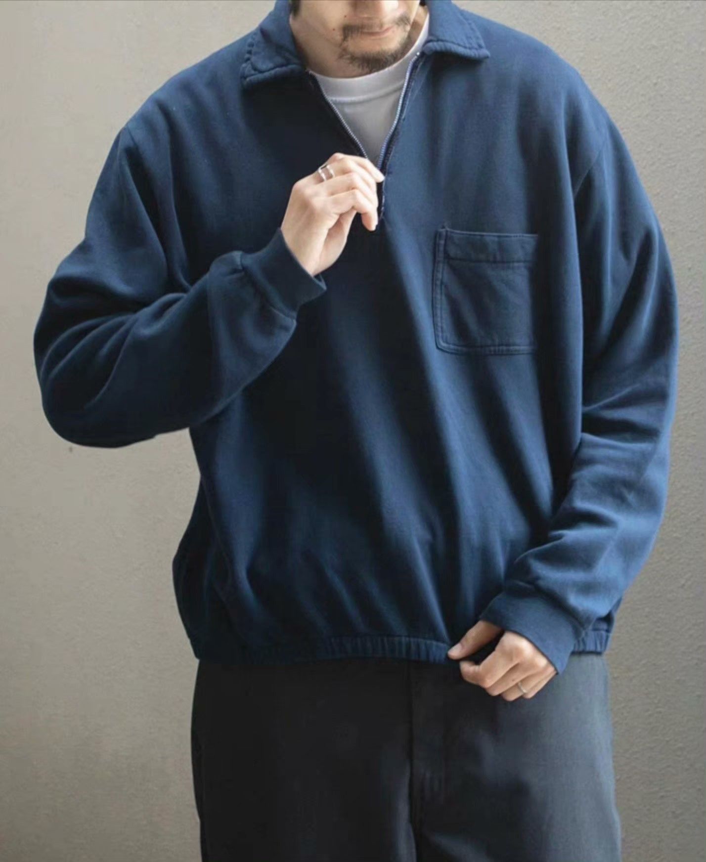 A.PRESSE a.presse 26ss Vintage Half Zip Sweatshirt Size US M / EU 48-50 / 2 - 8 Thumbnail