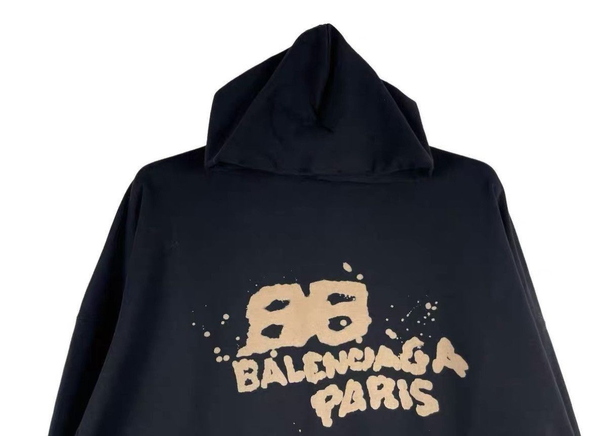 Balenciaga Black Graphic Print Hoodie Size US L / EU 52-54 / 3 - 3 Thumbnail