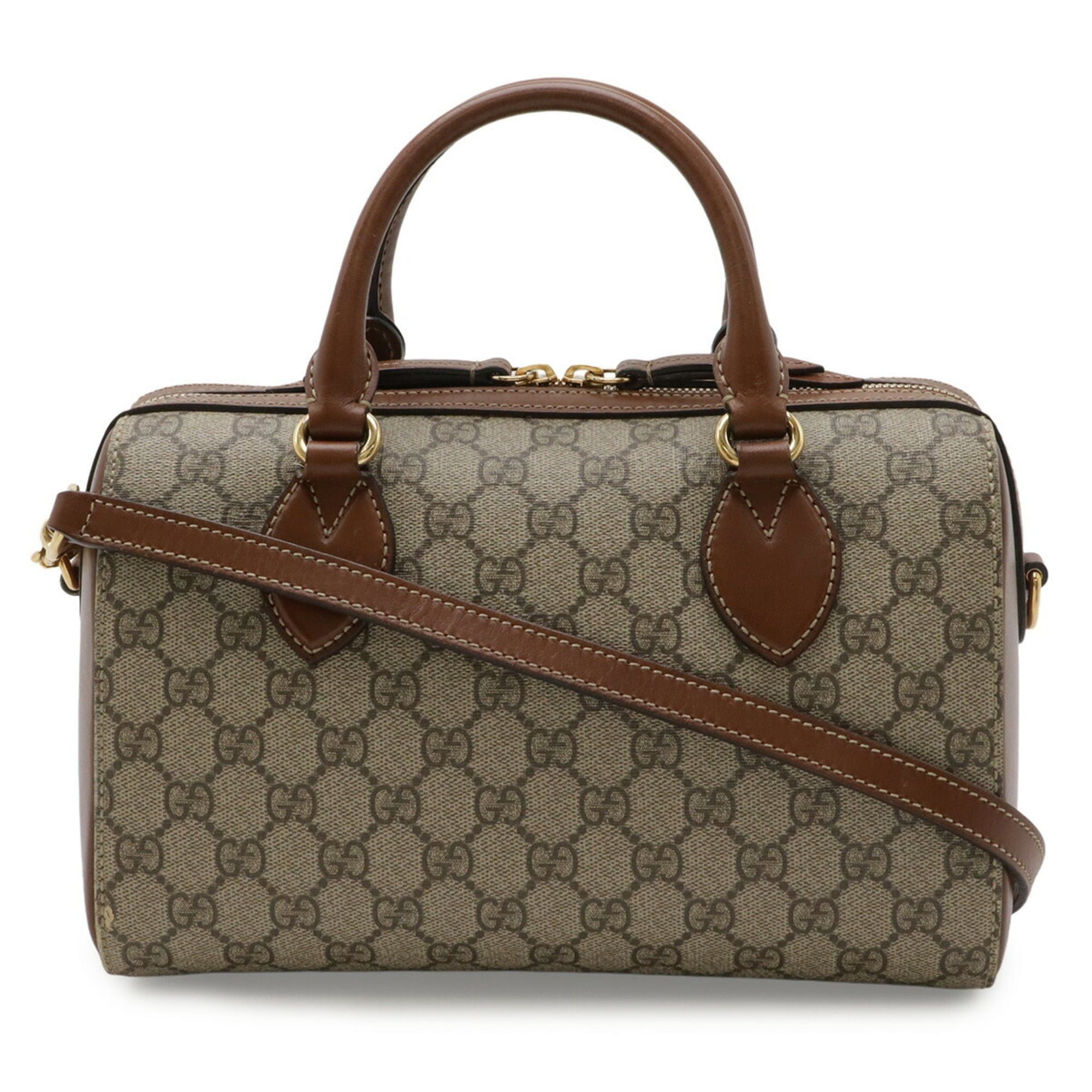 Gucci GUCCI GG Supreme Handbag/Shoulder Bag, Leather, Beige/Brown, 409529 Size ONE SIZE - 2 Thumbnail