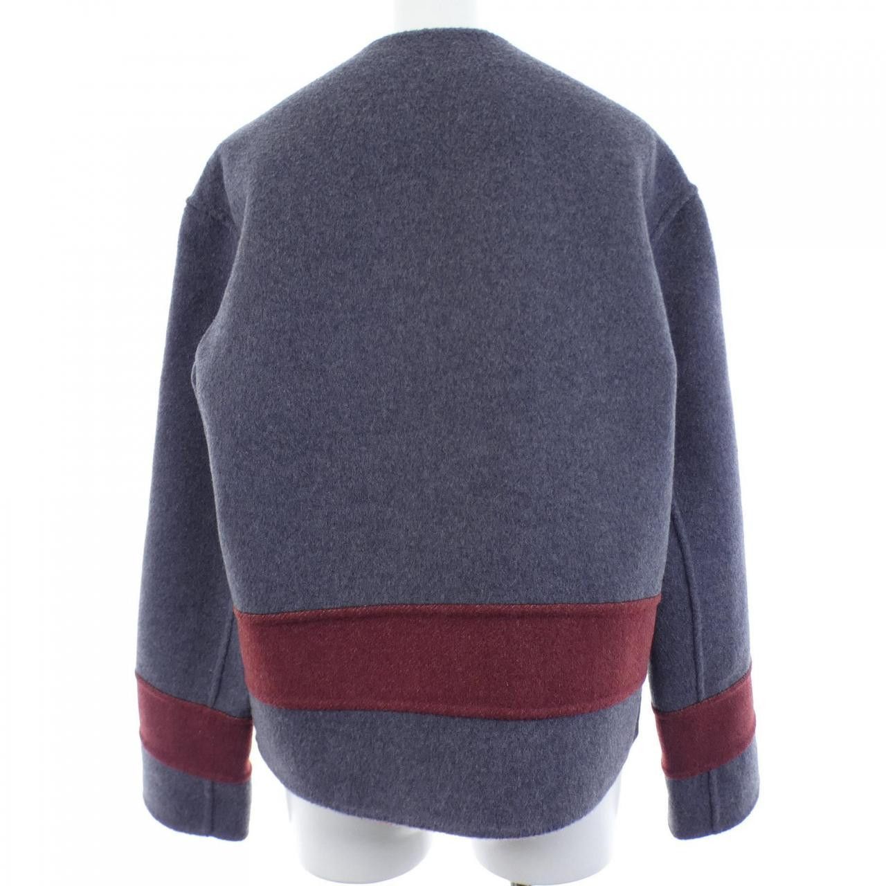Hermes Hermes Hermes 100% Cashmere Collarless Jacket Textile Outerwear DUTY FREE for USA Size ONE SIZE - 2 Thumbnail