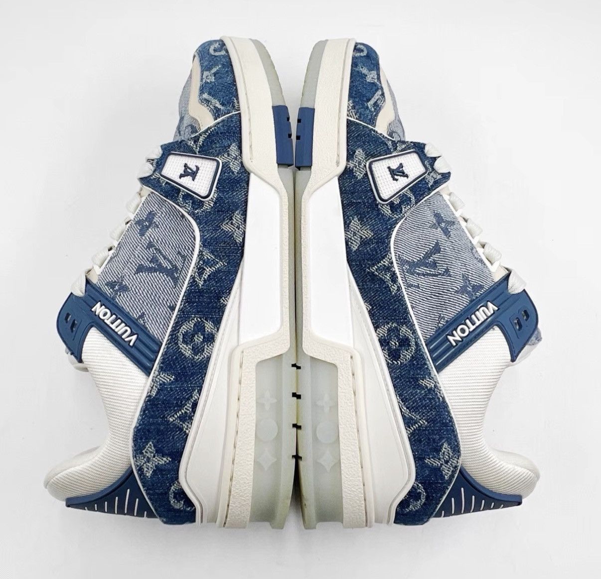 Louis Vuitton Blue Low-Top Sneakers with Pattern Size US 7.5 / EU 40-41 - 6 Thumbnail