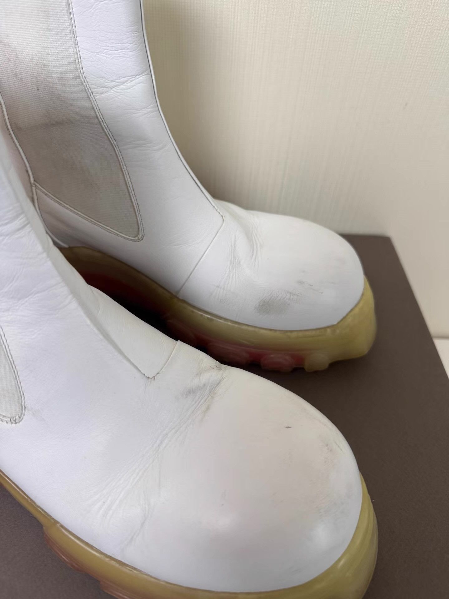 Rick Owens White Chunky Sole Ankle Boots Size US 8 / EU 41 - 6 Thumbnail
