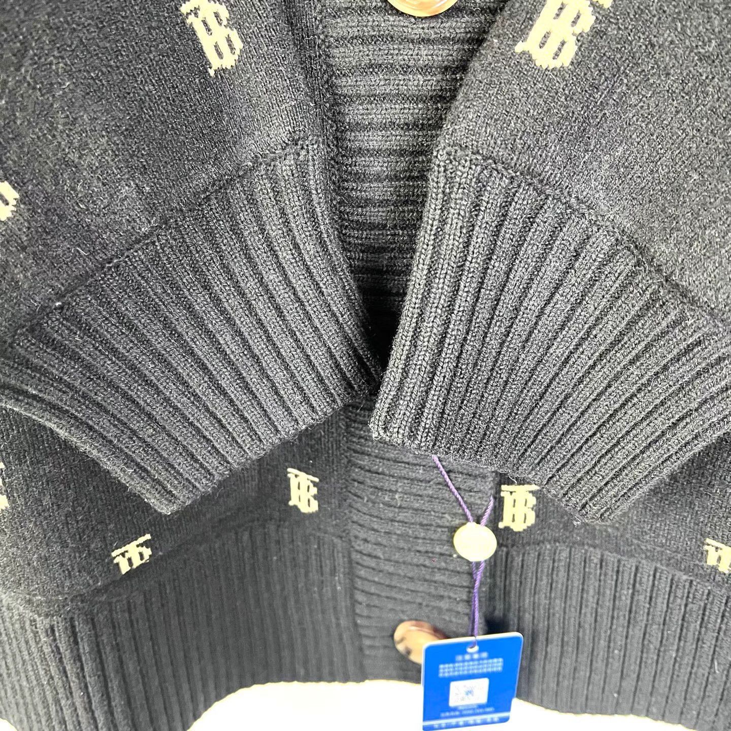 Burberry Black Monogram Pattern Button-Up Cardigan Size US L / EU 52-54 / 3 - 5 Thumbnail