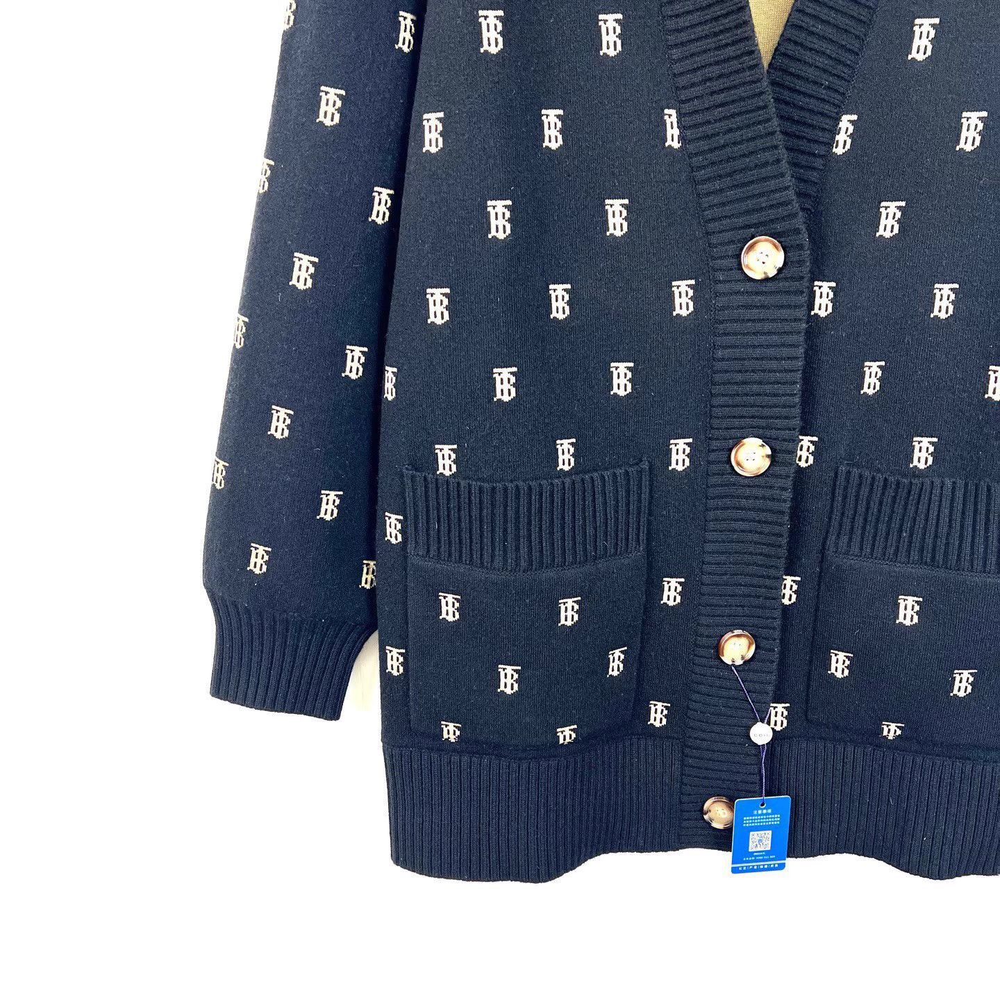 Burberry Black Monogram Pattern Button-Up Cardigan Size US L / EU 52-54 / 3 - 2 Thumbnail