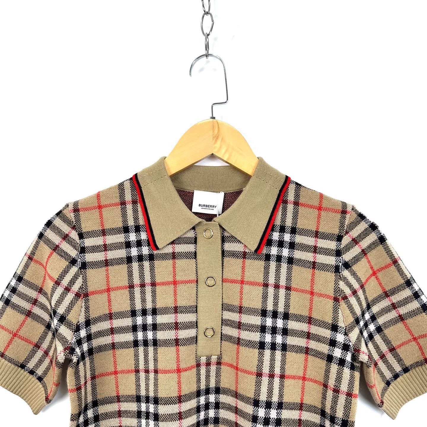 Burberry Beige Plaid Short Sleeve Polo Size US XS / EU 42 / 0 - 3 Thumbnail