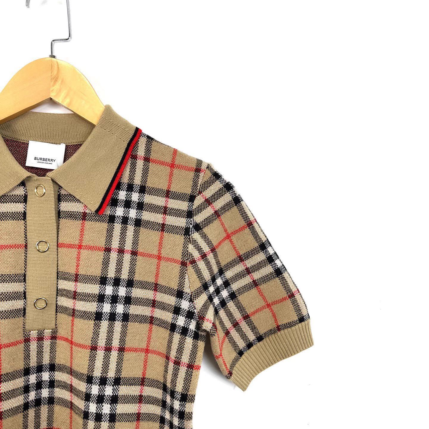 Burberry Beige Plaid Short Sleeve Polo Size US XS / EU 42 / 0 - 4 Thumbnail