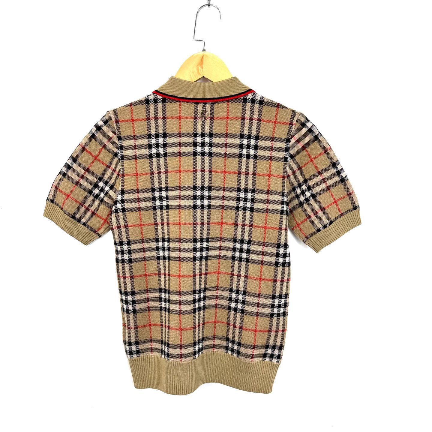 Burberry Beige Plaid Short Sleeve Polo Size US XS / EU 42 / 0 - 2 Thumbnail